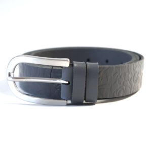 Pilkas odinis moteriškas diržas 3 cm Vilnius Fashion Belts, pagamintas Lietuvoje