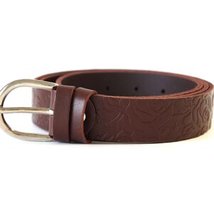 Rudas odinis moteriškas diržas 3 cm Vilnius Fashion Belts