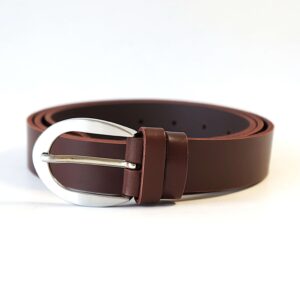 Rudas odinis moteriškas diržas 3 cm Vilnius Fashion Belts