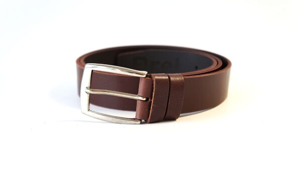 Rudas odinis diržas 3,5 cm Vilnius Fashion Belts