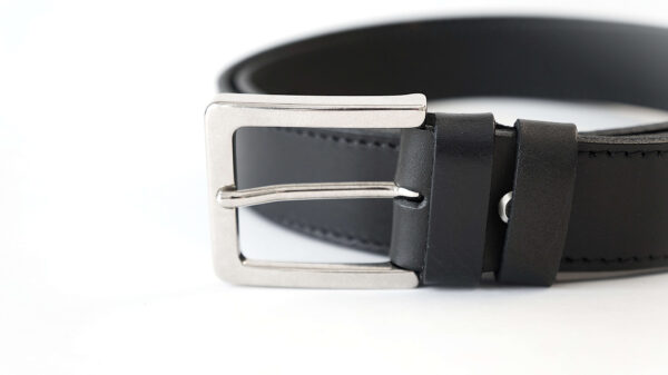 Juodas odinis vyriškas diržas 3,5 cm Vilnius Fashion Belts
