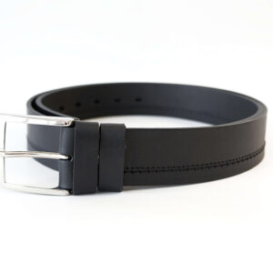 Juodas odinis vyriškas diržas 4 cm Vilnius Fashion Belts