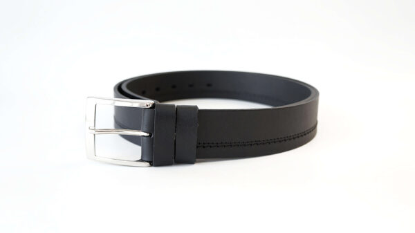 Juodas odinis vyriškas diržas 4 cm Vilnius Fashion Belts