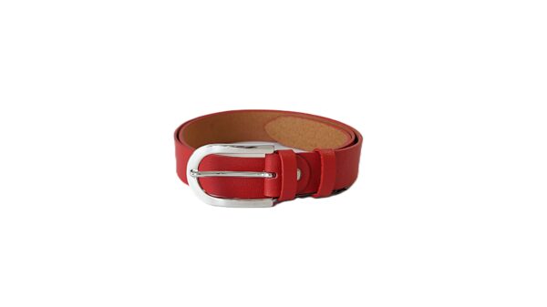 Raudonas moteriškas odinis diržas 3 cm Vilnius Fashion Belts