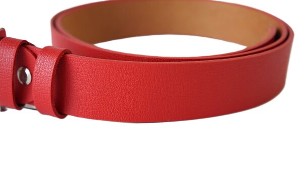 Raudonas moteriškas odinis diržas 3 cm Vilnius Fashion Belts