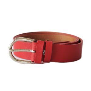 Raudonas moteriškas odinis diržas 3 cm Vilnius Fashion Belts