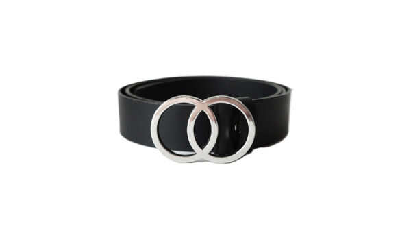 Prabangus juodas moteriškas odinis diržas 4 cm Vilnius Fashion Belts