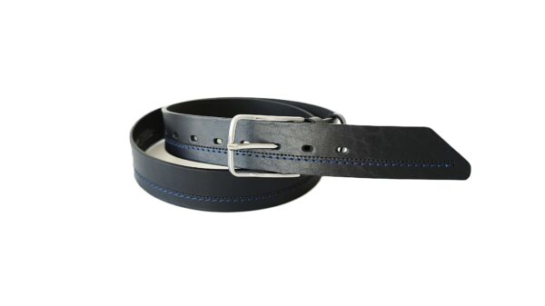 Lietuviškas juodas odinis vyriškas diržas 4 cm prie džinsų Vilnius Fashion Belts