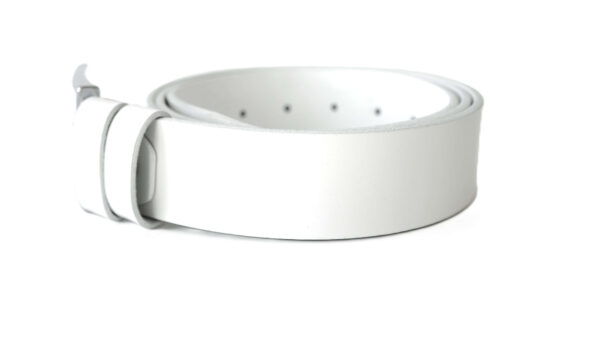 Baltas odinis vyriškas diržas 4 cm Vilnius Fashion Belts
