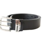 Juodas odinis vyriškas diržas prie džinsų 4 cm Vilnius Fashion Belts