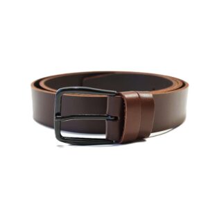 Rudas odinis diržas moterims su juoda sagtimi 3,5 cm Vilnius Fashion Belts