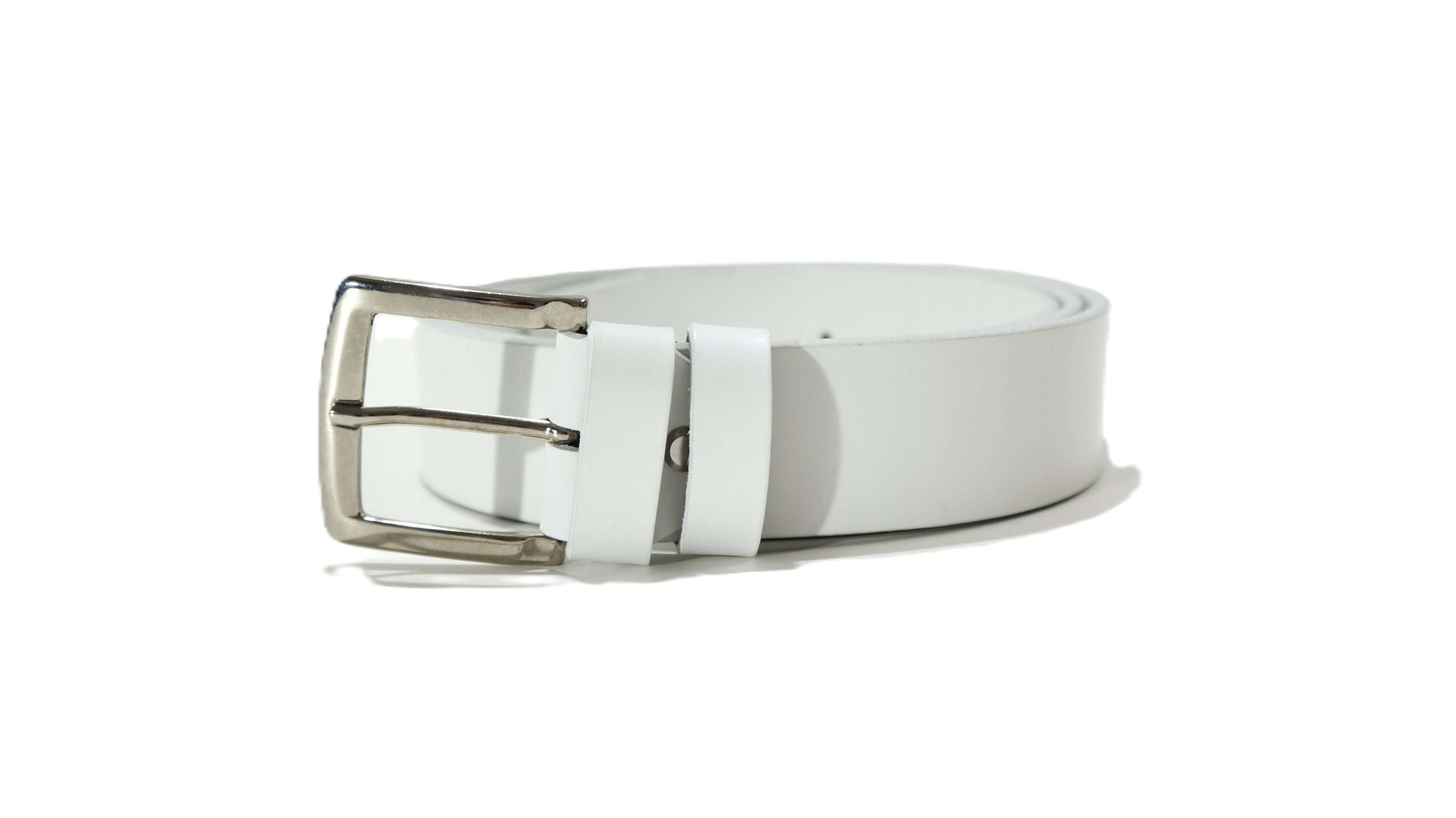 Platus baltas odinis diržas moterims 4 cm Vilnius Fashion Belts