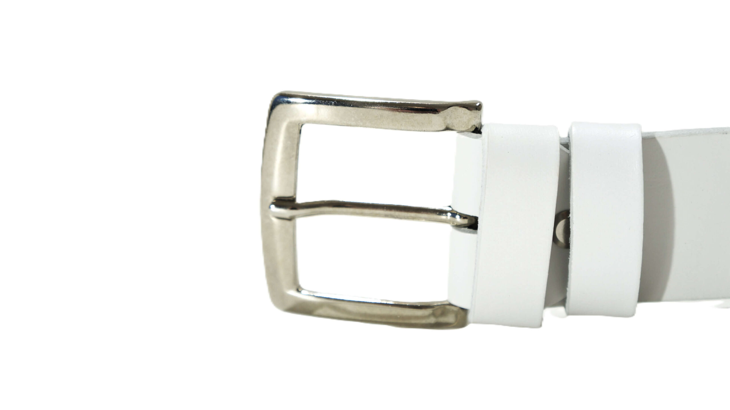 Platus baltas odinis diržas moterims 4 cm Vilnius Fashion Belts