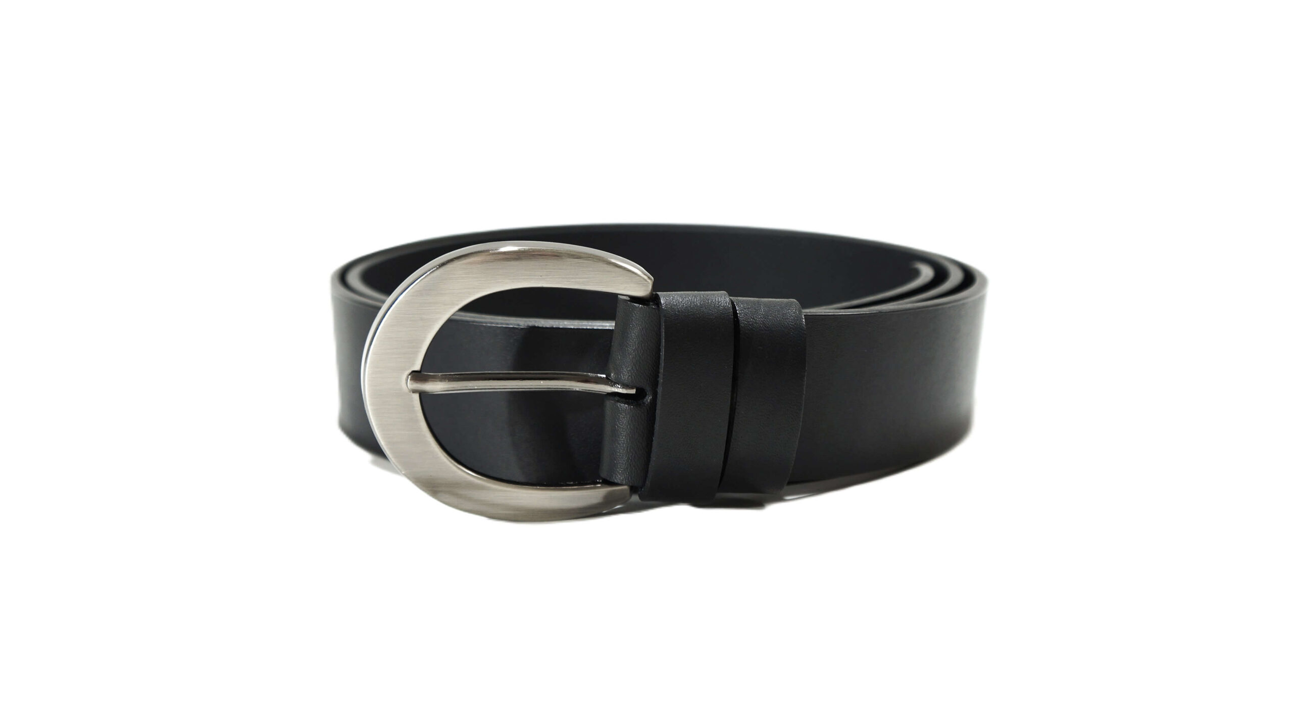 Platus juodas odinis diržas moterims 4 cm Vilnius Fashion Belts