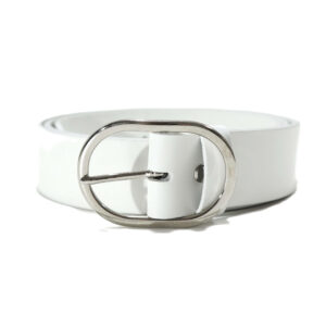 Platus baltas odinis moteriškas diržas 4 cm Vilnius Fashion Belts