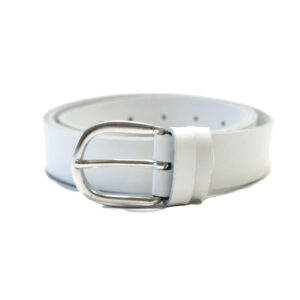 Baltas odinis moteriškas diržas 3 cm Vilnius Fashion Belts