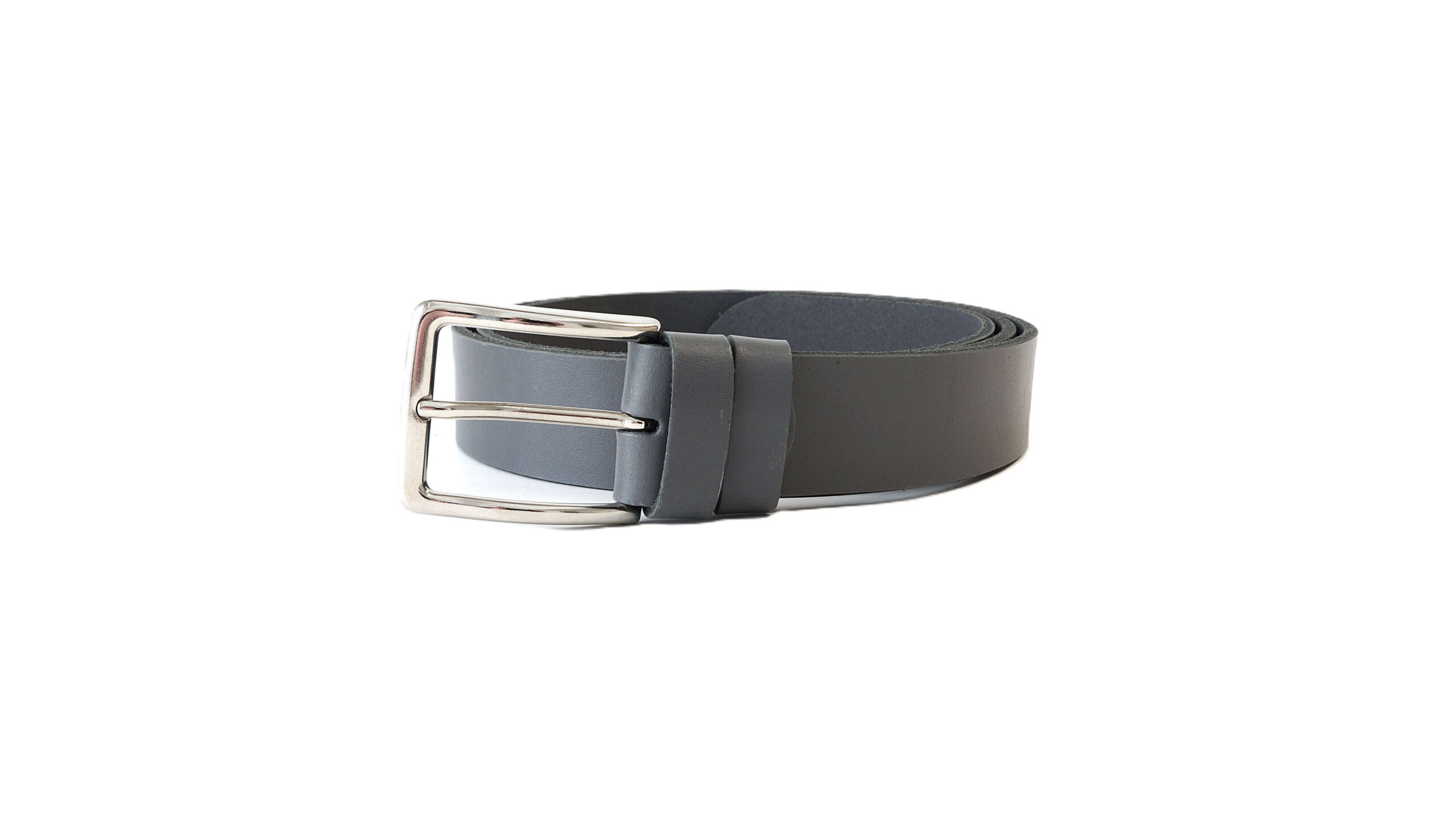 Pilkas odinis diržas 3,5 cm Vilnius Fashion Belts
