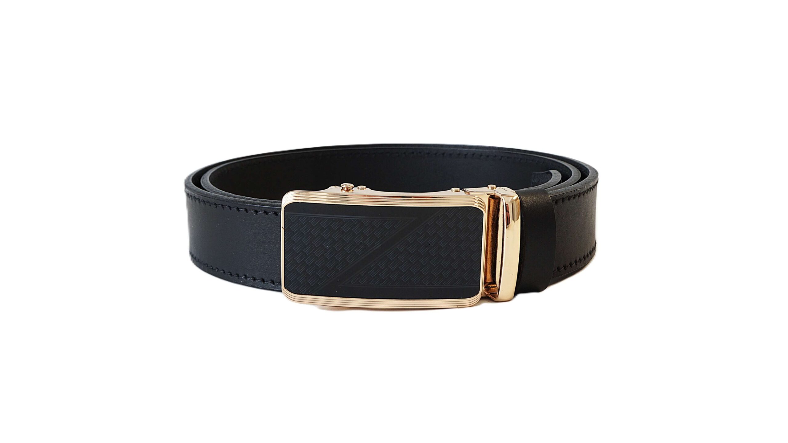 Prabangus vyriškas odinis diržas su automatine sagtimi 3,5 cm Vilnius Fashion Belts