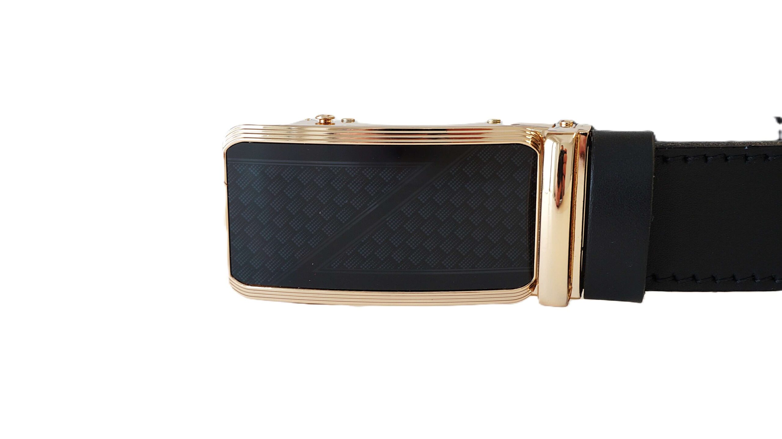 Prabangus vyriškas odinis diržas su automatine sagtimi 3,5 cm Vilnius Fashion Belts