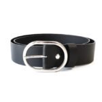 Platus juodas odinis moteriškas diržas 4cm Vilnius Fashion Belts