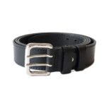 Juodas vyriškas odinis diržas 4 cm, sagtis su 2 liežuviais Vilnius Fashion Belts