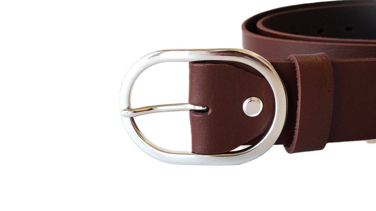 Platus rudas moteriškas odinis diržas 4cm Vilnius Fashion Belts