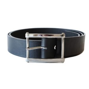 Stilingas juodas odinis diržas moterims su išskirtine sagtimi 3,5cm Vilnius Fashion Belts