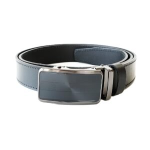 Prabangus juodas vyriškas odinis diržas su automatine sagtimi - Vilnius Fashion Belts