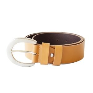 Šviesiai rudas platus odinis moteriškas diržas 4 cm -Vilnius Fashion Belts