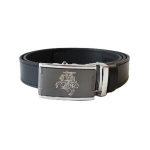 Lietuviškas vyriškas odinis diržas su sagtyje išgraviruotu Vyčiu - Vilnius Fashion Belts