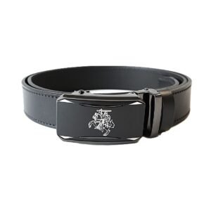 Lietuviškas vyriškas odinis diržas su sagtyje išgraviruotu Vyčiu - Vilnius Fashion Belts