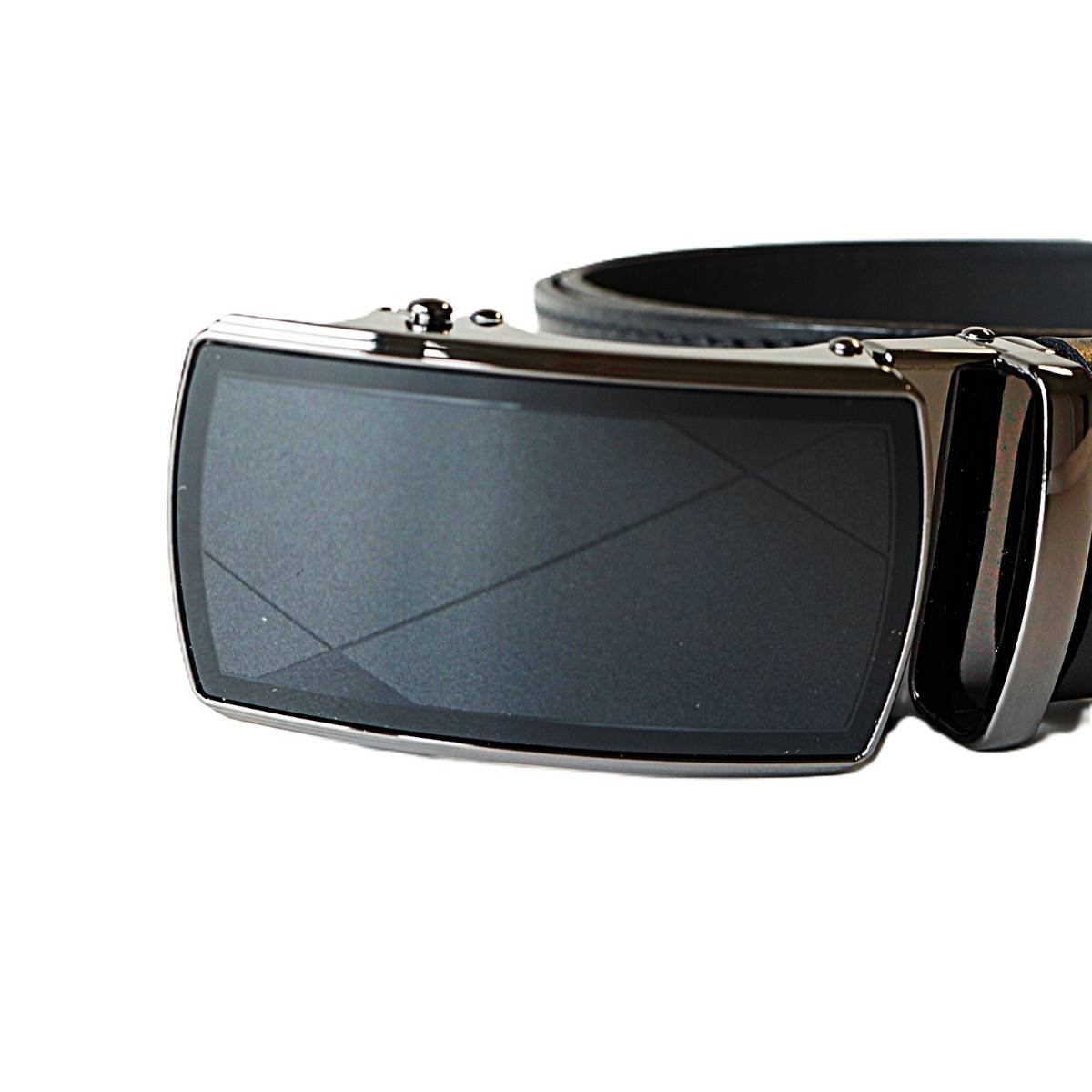 Stilingas juodas odinis vyriškas diržas su automatine sagtimi 3,5cm - Vilnius Fashion Belts - sagtis