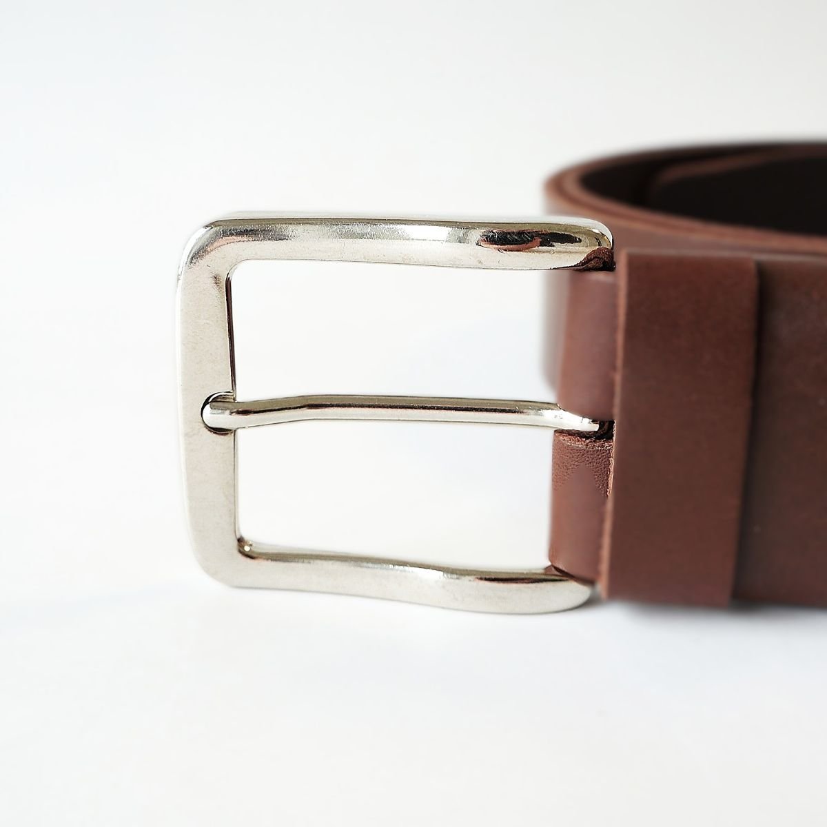 Tamsiai rudas odinis vyriškas diržas 4cm - Vilnius Fashion Belts - sagtis