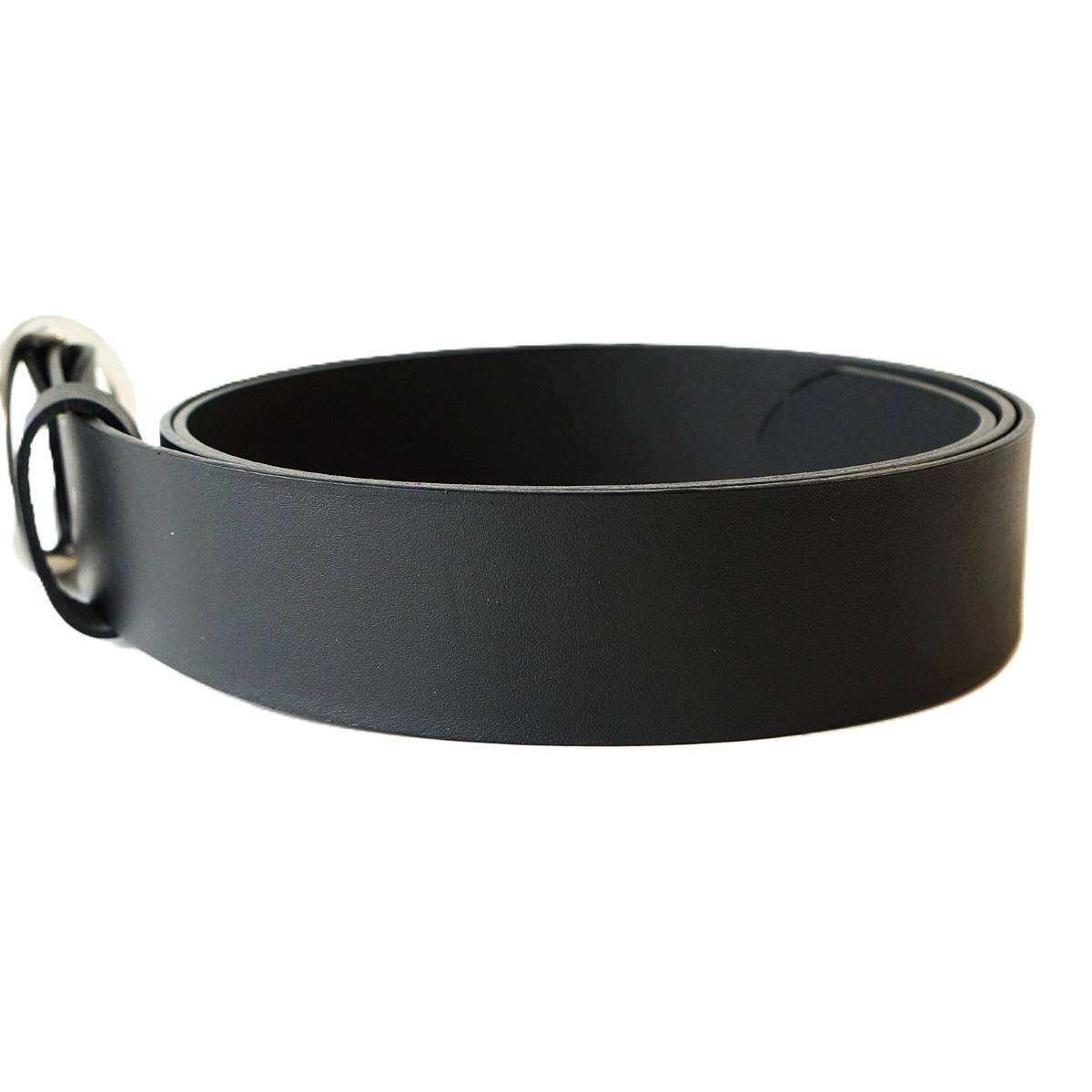 Juodas odinis moteriškas diržas su apvalia sagtimi 4 cm - Vilnius Fashion Belts - odos tekstūra