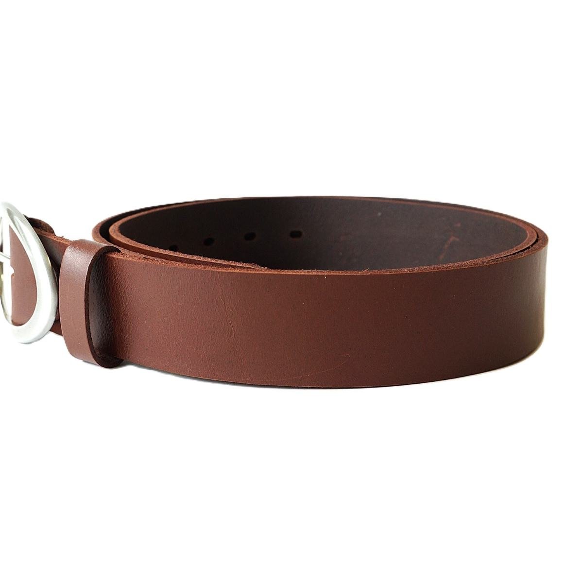 Rudas odinis moteriškas diržas su apvalia sagtimi 4 cm - Vilnius Fashion Belts - odos tekstūra