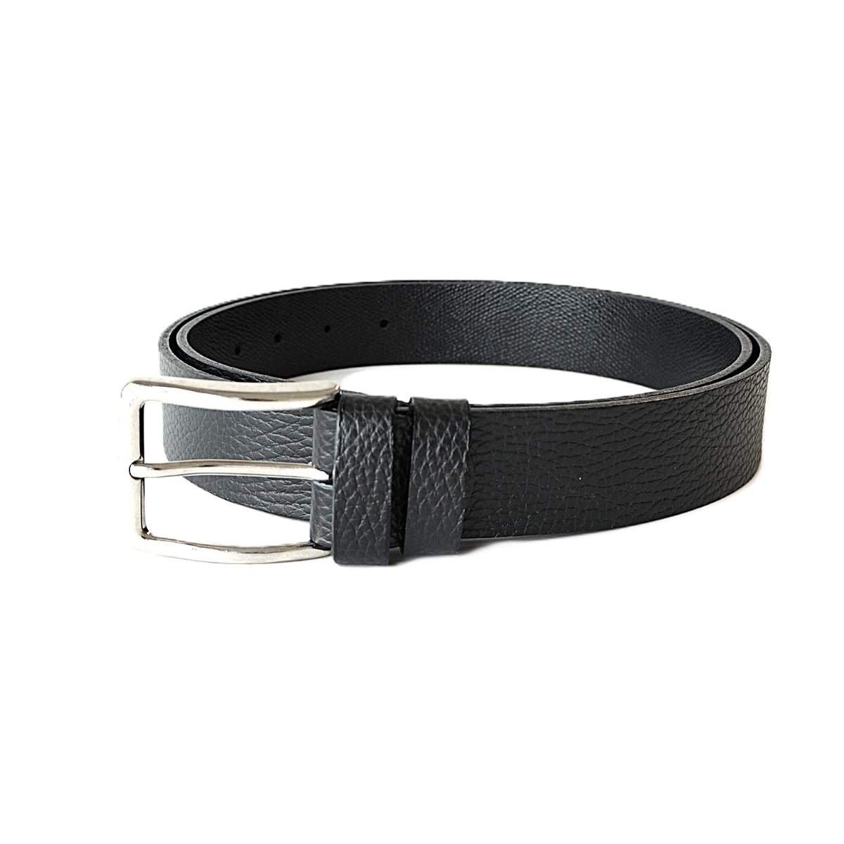 Minkštos odos juodas moteriškas odinis diržas su grublėta odos tekstūra - Vilnius Fashion Belts