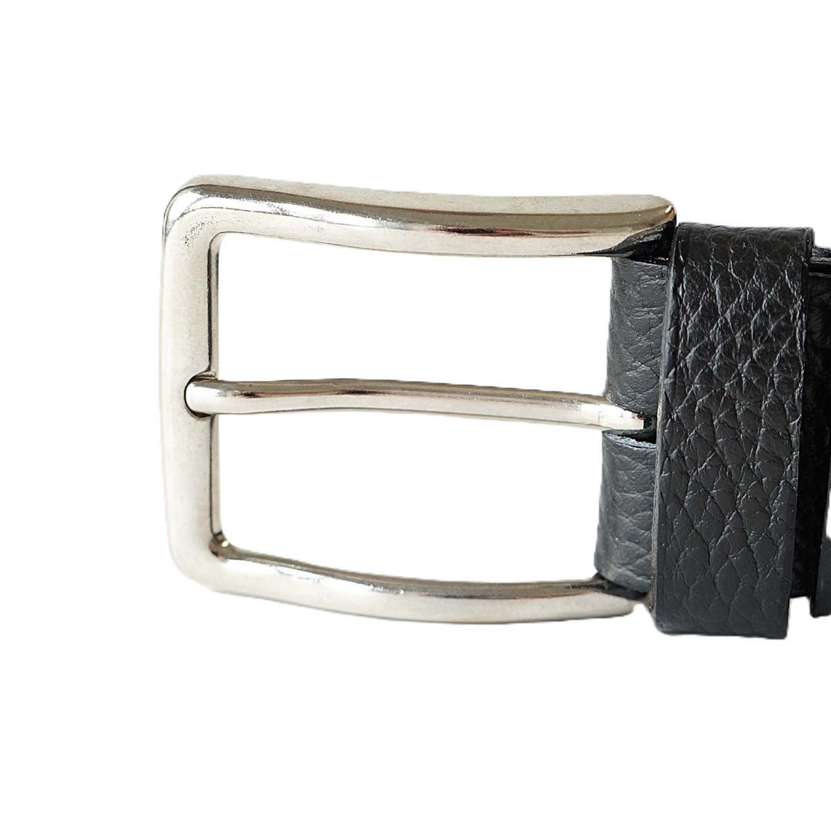Minkštos odos juodas moteriškas odinis diržas su grublėta odos tekstūra - Vilnius Fashion Belts - sagtis