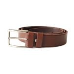 Rudas cognac spalvos vyriškas odinis diržas 3,5 cm - Vilnius Fashion Belts