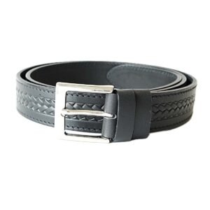 Juodas odinis vyriškas diržas su įspaustu raštu 3,5 cm - Vilnius Fashion Belts