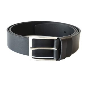 Lietuviškas juodas odinis vyriškas diržas prie džinsų 4 cm - Vilnius Fashion Belts