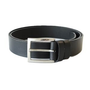 Lietuviškas klasikinis juodas odinis vyriškas diržas 3,5 cm - Vilnius Fashion Belts