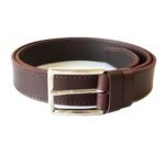 Klasikinis tamsiai rudas odinis vyriškas diržas 3,5 cm - Vilnius Fashion Belts