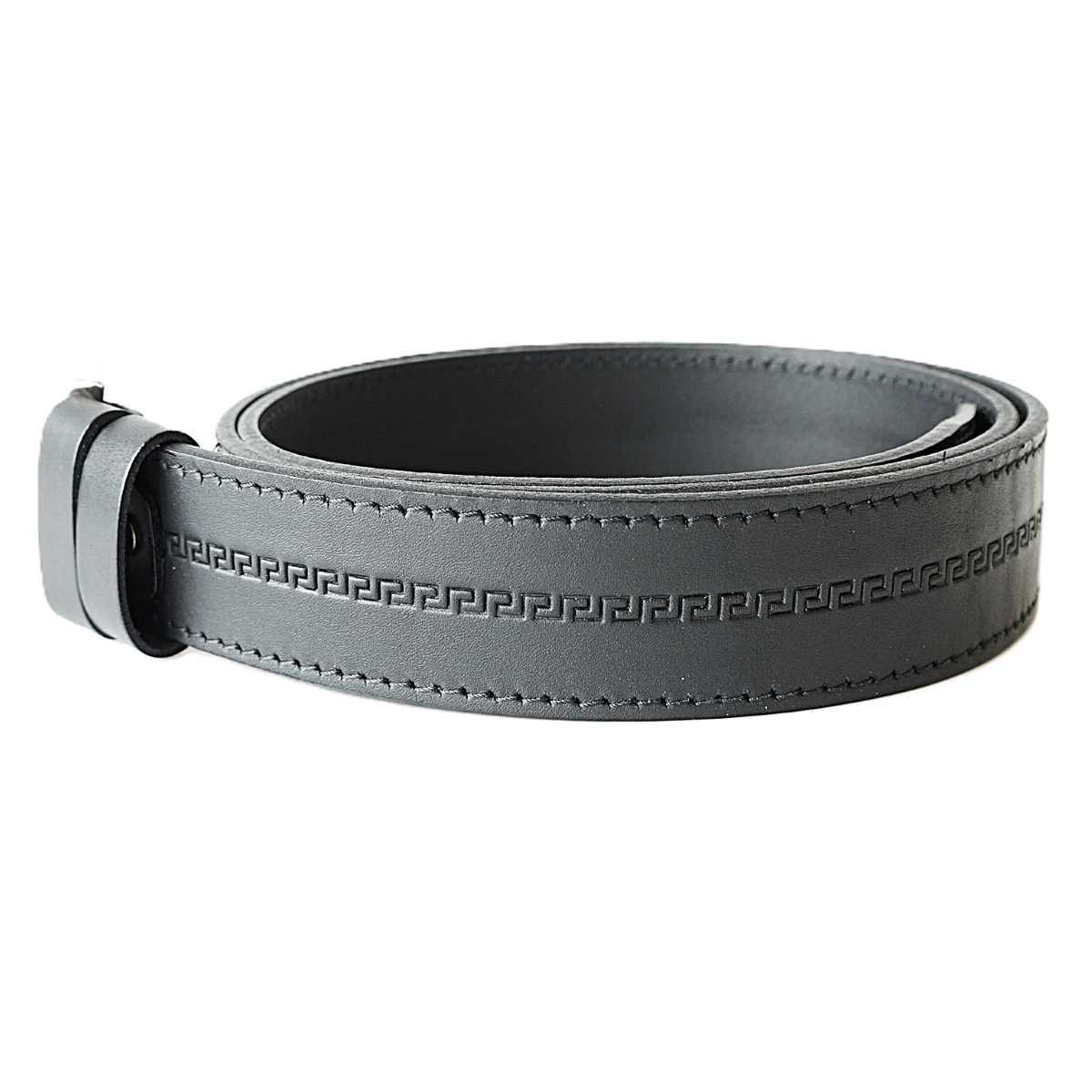 Juodas odinis vyriškas diržas prie džinsų su raštu 4 cm - Vilnius Fashion Belts - raštas ant odos