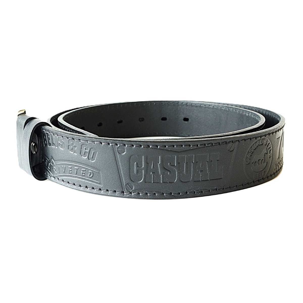 Juodas odinis vyriškas diržas prie džinsų su raštu 4 cm - Vilnius Fashion Belts - raštas casual