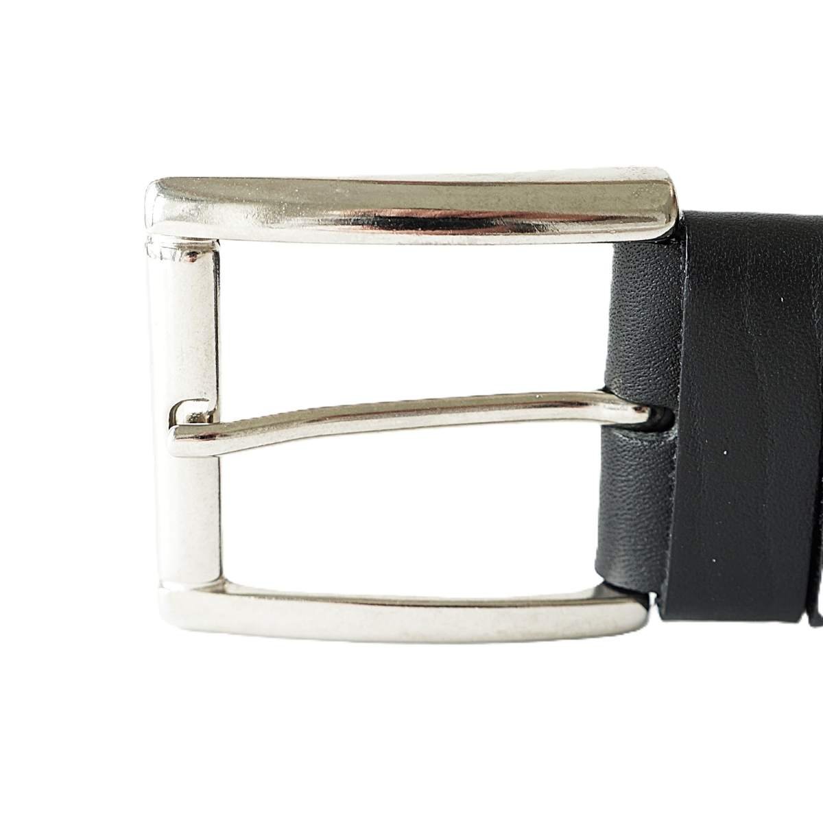 Juodas odinis vyriškas diržas prie džinsų su raštu 4 cm - Vilnius Fashion Belts - sagtis