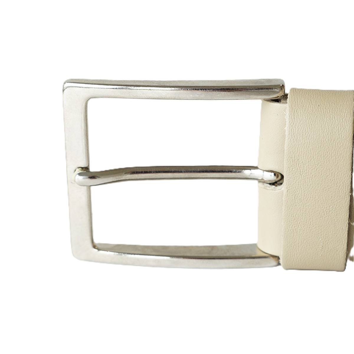 Šviesus smėlio spalvos odinis vyriškas diržas 4 cm - Vilnius Fashion Belts - sagtis