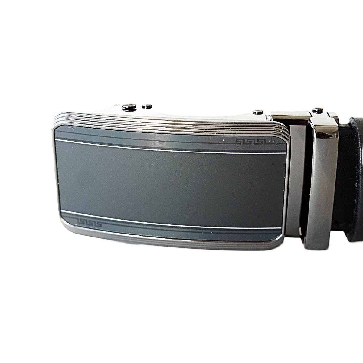 Prabangus juodas odinis vyriškas diržas su automatine sagtimi 3,5 cm - Vilnius Fashion Belts - sagtis