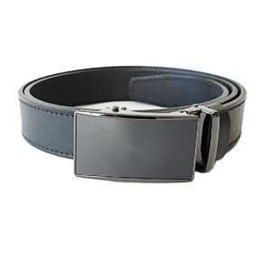 Prabangus juodas odinis vyriškas diržas su automatine sagtimi 3,5 cm - Vilnius Fashion Belts