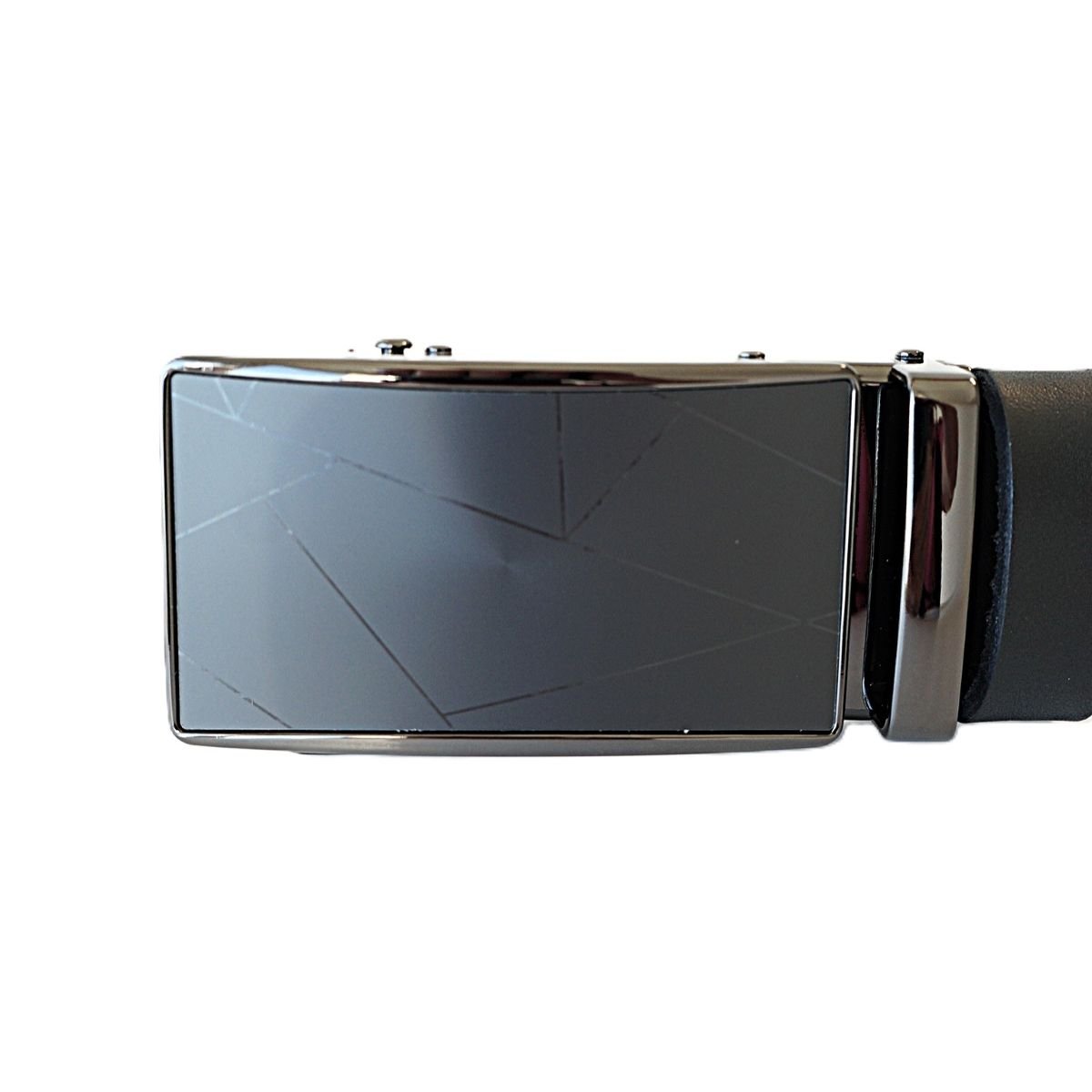Prabangus juodas odinis vyriškas diržas su automatine sagtimi 3,5 cm - Vilnius Fashion Belts - sagtis