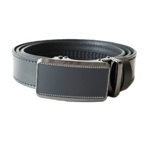 Prabangus juodas odinis vyriškas diržas su automatine sagtimi 3,5 cm Vilnius Fashion Belts